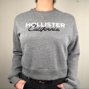 Hollister Crop Boyfriend Crewneck Sweatshirt